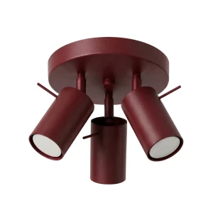 Lampa na sufit potrójna regulowana plafon sufitowy RING 3P burgund