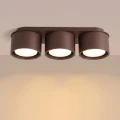 LAMPAMI - lampa sufitowa brązowa, plafon sufitowy, lampa do kuchni nowoczesna, lampa młodzieżowa sufitowa, lampa na korytarz, lampa przysufitowa, lampa na niski sufit, płaska lampa sufitowa brązowa MODO 3 sollux