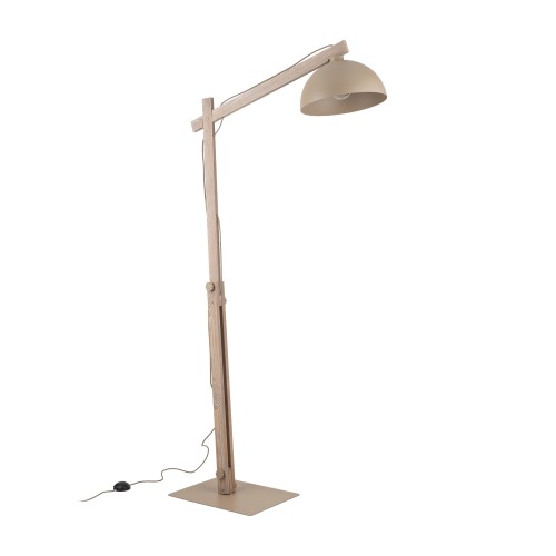 LAMPAMI - lampa podłogowa beżowa, lampa stojąca do salonu, lampa stojąca podłogowa do salonu, lampa z drewna stojąca OSLO SABIA