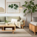 LAMPAMI - lampa podłogowa beżowa, lampa stojąca do salonu, lampa stojąca podłogowa do salonu, lampa z drewna stojąca OSLO SABIA