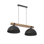 Lampa wisząca nad stół do jadalni z drewnem podwójna 2xE27 OSLO BLACK