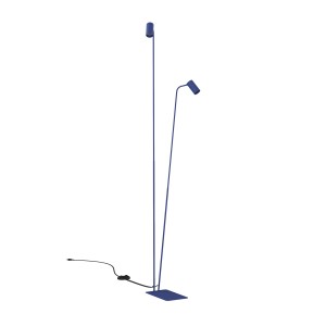 Granatowa lampa podłogowa podwójna metalowa 2xGU10 MONO