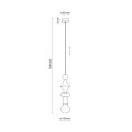 LAMPAMI - lampa wisząca pojedyncza ozdobna TOWER NEW BROWN szkic