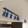 LAMPAMI - lampa sufitowa listwa, lampa sufitowa niebieska, lampa przysufitowa, tuby sufitowe, oświetlenie do kuchni, lampa na sufit do pokoju, nowoczesna lampa do przedpokoju, lampa młodzieżowa sufitowa RING 4L ultramaryna sollux