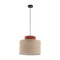 LAMPAMI - lampa wisząca pojedyncza, lampa wisząca boho, ponadczasowa lampa sufitowa wisząca, lampa do kuchni, lampa do salonu, lampa nad stół, przytulna lampa do sypialni DUO JUTA BROWN