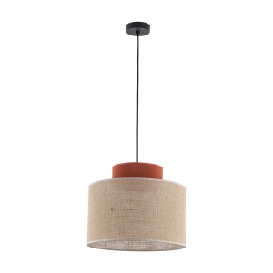 Lampa wisząca pojedyncza 170 cm 1xE27 DUO JUTA BROWN