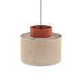 LAMPAMI - lampa wisząca pojedyncza, lampa wisząca boho, ponadczasowa lampa sufitowa wisząca, lampa do kuchni, lampa do salonu, lampa nad stół, przytulna lampa do sypialni DUO JUTA BROWN