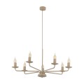 LAMPAMI - beżowy żyrandol rustykalny do salonu, żyrandol do salonu, żyrandol nad stół do jadalni, beżowa lampa wisząca stylizowana, żyrandol świecznikowy LIMAL SABIA