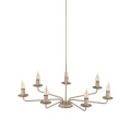 LAMPAMI - beżowy żyrandol rustykalny do salonu, żyrandol do salonu, żyrandol nad stół do jadalni, beżowa lampa wisząca stylizowana, żyrandol świecznikowy LIMAL SABIA