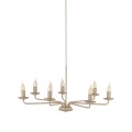 LAMPAMI - beżowy żyrandol rustykalny do salonu, żyrandol do salonu, żyrandol nad stół do jadalni, beżowa lampa wisząca stylizowana, żyrandol świecznikowy LIMAL SABIA