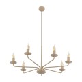 LAMPAMI - beżowy żyrandol rustykalny do salonu, żyrandol do salonu, żyrandol nad stół do jadalni, beżowa lampa wisząca stylizowana, żyrandol świecznikowy LIMAL SABIA