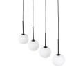 LAMPAMI - żyrandol kule, lampa wisząca nad stół w jadalni, żyrandol na listwie, żyrandol nad stołem, lampa wisząca kule szklane, oświetlenie nad stół, oświetlenie do jadalni nad stół MARTIN BLACK WHITE