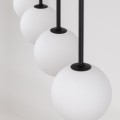LAMPAMI - żyrandol kule, lampa wisząca nad stół w jadalni, żyrandol na listwie, żyrandol nad stołem, lampa wisząca kule szklane, oświetlenie nad stół, oświetlenie do jadalni nad stół MARTIN BLACK WHITE