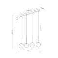 LAMPAMI - żyrandol kule listwa MARTIN BLACK WHITE szkic