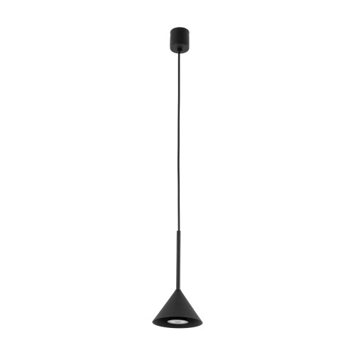LAMPAMI - lampa wisząca czarna nowoczesna, lampa wisząca pojedyncza, oświetlenie nad wyspę kuchenną, lampa wisząca do sypialni przy łóżku, metalowa lampa wisząca CONO MINI BLACK