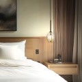 LAMPAMI - lampa wisząca szklana kula bursztynowa, lampa wisząca z kloszem, lampa sufitowa pojedyncza, lampa wisząca do sypialni przy łóżku, lampa do kuchni nad wyspę, lampa wisząca dekoracyjna PEARL COGNAC