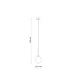 LAMPAMI - lampa wisząca szklana kula bursztynowa PEARL COGNAC szkic