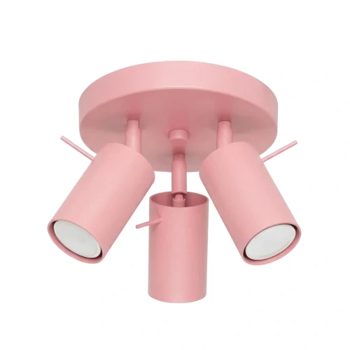 LAMPAMI - lampa sufitowa różowa plafon sufitowy regulowany, lampa sufitowa do pokoju dziewczynki, lampa przysufitowa, plafon sufitowy okrągły, tuby sufitowe, różowa lampa sufitowa, lampa do pokoju dziecka RING 3P różowy sollux