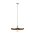 LAMPAMI - lampa wisząca pojedyncza dwukolorowa, lampa wisząca z kloszem, oświetlenie nad stołem, lampa do sypialni wisząca, lampa do pokoju młodzieżowego, lampa do kuchni SILA SABIA BROWN 400