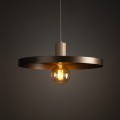 LAMPAMI - lampa wisząca pojedyncza dwukolorowa, lampa wisząca z kloszem, oświetlenie nad stołem, lampa do sypialni wisząca, lampa do pokoju młodzieżowego, lampa do kuchni SILA SABIA BROWN 400