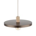 LAMPAMI - lampa wisząca pojedyncza dwukolorowa, lampa wisząca z kloszem, oświetlenie nad stołem, lampa do sypialni wisząca, lampa do pokoju młodzieżowego, lampa do kuchni SILA SABIA BROWN 400