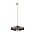 LAMPAMI - lampa wisząca pojedyncza dwukolorowa, lampa wisząca z kloszem, oświetlenie nad stołem, lampa do sypialni wisząca, lampa do pokoju młodzieżowego, lampa do kuchni SILA SABIA BROWN 400