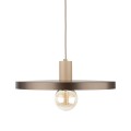 LAMPAMI - lampa wisząca pojedyncza dwukolorowa, lampa wisząca z kloszem, oświetlenie nad stołem, lampa do sypialni wisząca, lampa do pokoju młodzieżowego, lampa do kuchni SILA SABIA BROWN 400