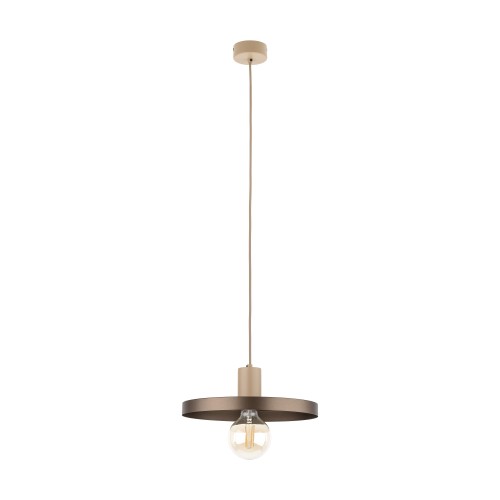 LAMPAMI - lampa wisząca pojedyncza dwukolorowa, lampa wisząca do kuchni, lampa do salonu, lampa wisząca brązowa,  lampa do jadalni nad stół, lampa do pokoju młodzieżowego SILA SABIA BROWN