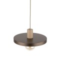 LAMPAMI - lampa wisząca pojedyncza dwukolorowa, lampa wisząca do kuchni, lampa do salonu, lampa wisząca brązowa,  lampa do jadalni nad stół, lampa do pokoju młodzieżowego SILA SABIA BROWN