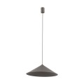 LAMPAMI - brązowa lampa wisząca pojedyncza, oświetlenie nad stołem, oświetlenie nad wyspę kuchenną, oświetlenie do jadalni, metalowa lampa wisząca okrągła LUME L NEW BROWN