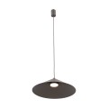 LAMPAMI - brązowa lampa wisząca pojedyncza, oświetlenie nad stołem, oświetlenie nad wyspę kuchenną, oświetlenie do jadalni, metalowa lampa wisząca okrągła LUME L NEW BROWN