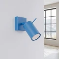 LAMPAMI - niebieski kinkiet na ścianę, kinkiet ścienny, lampa do pokoju dziecka, lampa kinkiet ścienny, kinkiet do czytania regulowany, niebieski kinkiet ścienny sollux kinkiet RING błękitny