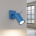 LAMPAMI - niebieski kinkiet na ścianę, kinkiet ścienny, lampa do pokoju dziecka, lampa kinkiet ścienny, kinkiet do czytania regulowany, niebieski kinkiet ścienny sollux kinkiet RING błękitny