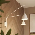 LAMPAMI - kinkiet ścienny podwójny, kinkiet z włącznikiem, lampa ścienna biała, kinkiet do czytania z włącznikiem, kinkiet do pokoju młodzieżowego, lampa na ścianę, kinkiet biały nowoczesny, sollux kinkiet NOX 2 biały
