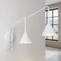 LAMPAMI - kinkiet ścienny podwójny, kinkiet z włącznikiem, lampa ścienna biała, kinkiet do czytania z włącznikiem, kinkiet do pokoju młodzieżowego, lampa na ścianę, kinkiet biały nowoczesny, sollux kinkiet NOX 2 biały