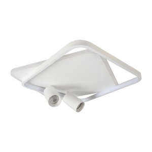 Lampa ledowa sufitowa kwadratowa biała 2xGU10 i LED CCT PARMA