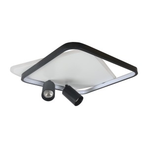 Lampa ledowa sufitowa kwadratowa biała z czarnym 2xGU10 i LED CCT PARMA 