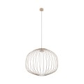 LAMPAMI - beżowa lampa wisząca metalowa, designerska lampa wisząca beżowa, lampa do jadalni nad stół, lampa do sypialni nad łóżko, lampa na antresolę, nowoczesna lampa wisząca do salonu SPHERA M SABIA