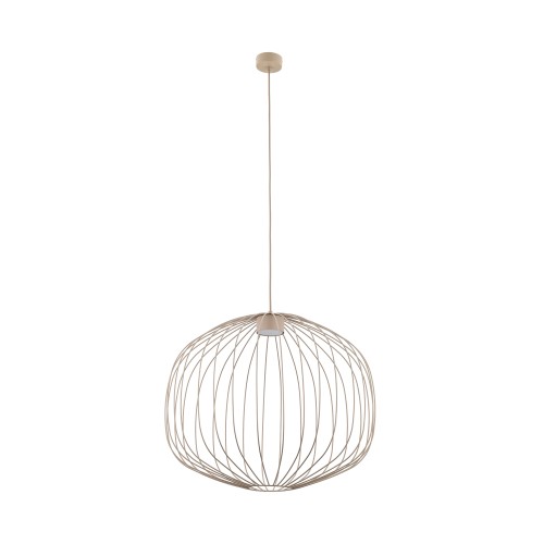 LAMPAMI - beżowa lampa wisząca metalowa, designerska lampa wisząca beżowa, lampa do jadalni nad stół, lampa do sypialni nad łóżko, lampa na antresolę, nowoczesna lampa wisząca do salonu SPHERA M SABIA