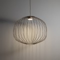 LAMPAMI - beżowa lampa wisząca metalowa, designerska lampa wisząca beżowa, lampa do jadalni nad stół, lampa do sypialni nad łóżko, lampa na antresolę, nowoczesna lampa wisząca do salonu SPHERA M SABIA