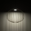 LAMPAMI - beżowa lampa wisząca metalowa, designerska lampa wisząca beżowa, lampa do jadalni nad stół, lampa do sypialni nad łóżko, lampa na antresolę, nowoczesna lampa wisząca do salonu SPHERA M SABIA