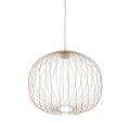 LAMPAMI - beżowa lampa wisząca metalowa, designerska lampa wisząca beżowa, lampa do jadalni nad stół, lampa do sypialni nad łóżko, lampa na antresolę, nowoczesna lampa wisząca do salonu SPHERA M SABIA