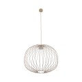 LAMPAMI - beżowa lampa wisząca metalowa, designerska lampa wisząca beżowa, lampa do jadalni nad stół, lampa do sypialni nad łóżko, lampa na antresolę, nowoczesna lampa wisząca do salonu SPHERA M SABIA