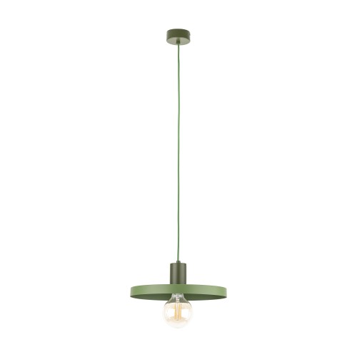 LAMPAMI - lampa zielona wisząca pojedyncza, lampa wisząca nowoczesna  długa, lampa do jadalni nad stół, lampa do sypialni, lampa do pokoju młodzieżowego, zielona lampa wisząca SILA GREEN PEAPOD 300