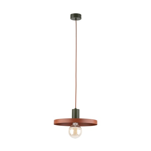 LAMPAMI - lampa wisząca pojedyncza kolorowa, lampa do kuchni nad wyspę, lampa nad stół,  lampa wisząca loftowa, lampa wisząca pojedyncza metalowa dwukolorowa SILA GREEN 300