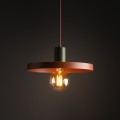 LAMPAMI - lampa wisząca pojedyncza kolorowa, lampa do kuchni nad wyspę, lampa nad stół,  lampa wisząca loftowa, lampa wisząca pojedyncza metalowa dwukolorowa SILA GREEN 300