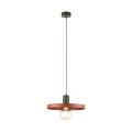 LAMPAMI - lampa wisząca pojedyncza kolorowa, lampa do kuchni nad wyspę, lampa nad stół,  lampa wisząca loftowa, lampa wisząca pojedyncza metalowa dwukolorowa SILA GREEN 300