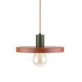LAMPAMI - lampa wisząca pojedyncza kolorowa, lampa do kuchni nad wyspę, lampa nad stół,  lampa wisząca loftowa, lampa wisząca pojedyncza metalowa dwukolorowa SILA GREEN 300