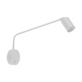 LAMPAMI - kinkiet ścienny z regulowanym ramieniem, lampa ścienna z wyłącznikiem, kinkiet pokojowy, lampa do czytania książek, kinkiet lampka nocna, kinkiet ścienny NEX WHITE