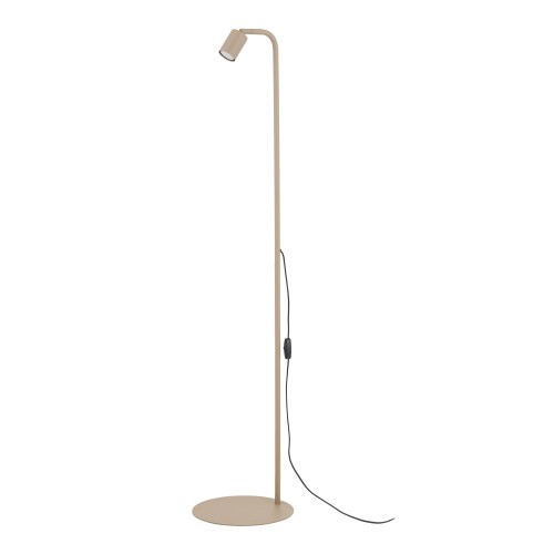 LAMPAMI - lampa podłogowa beżowa, lampa stojąca do czytania, lampa nocna do sypialni, lampa beżowa stojąca metalowa NEX SABIA
